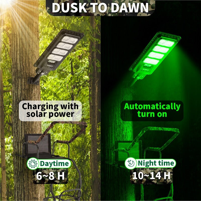 Powerful Solar Green Feeder Light Hunting 25,000 Lumens Outdoor