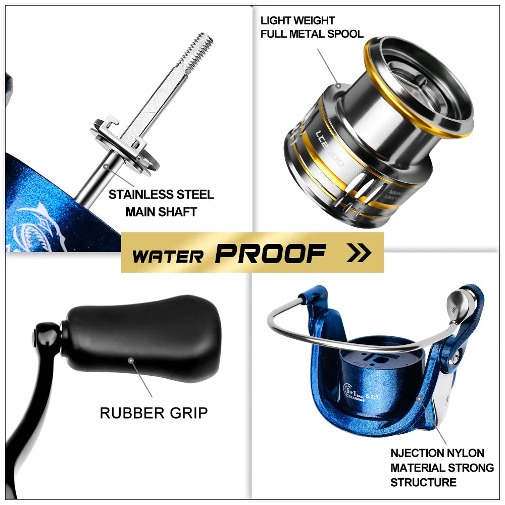 Metal Spinning Reel 5.2:1 High Speed Sea Fishing Gear