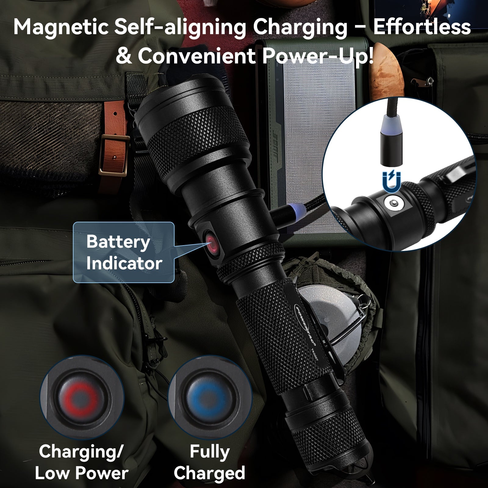 1200LM Zoom Hunting Flashlight 700M Range Gun Bike Mount