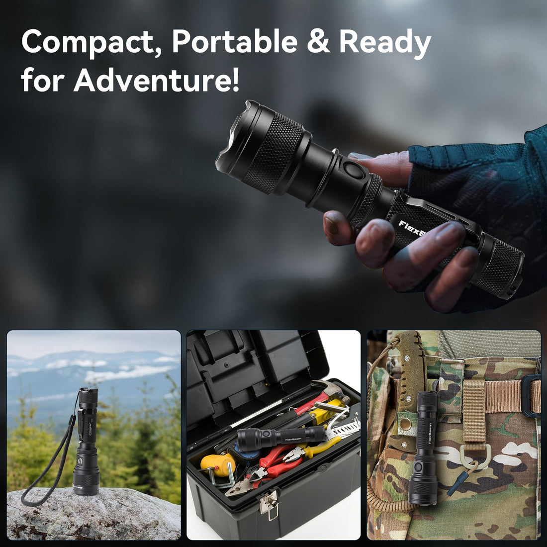 1200LM Zoom Hunting Flashlight 700M Range Gun Bike Mount