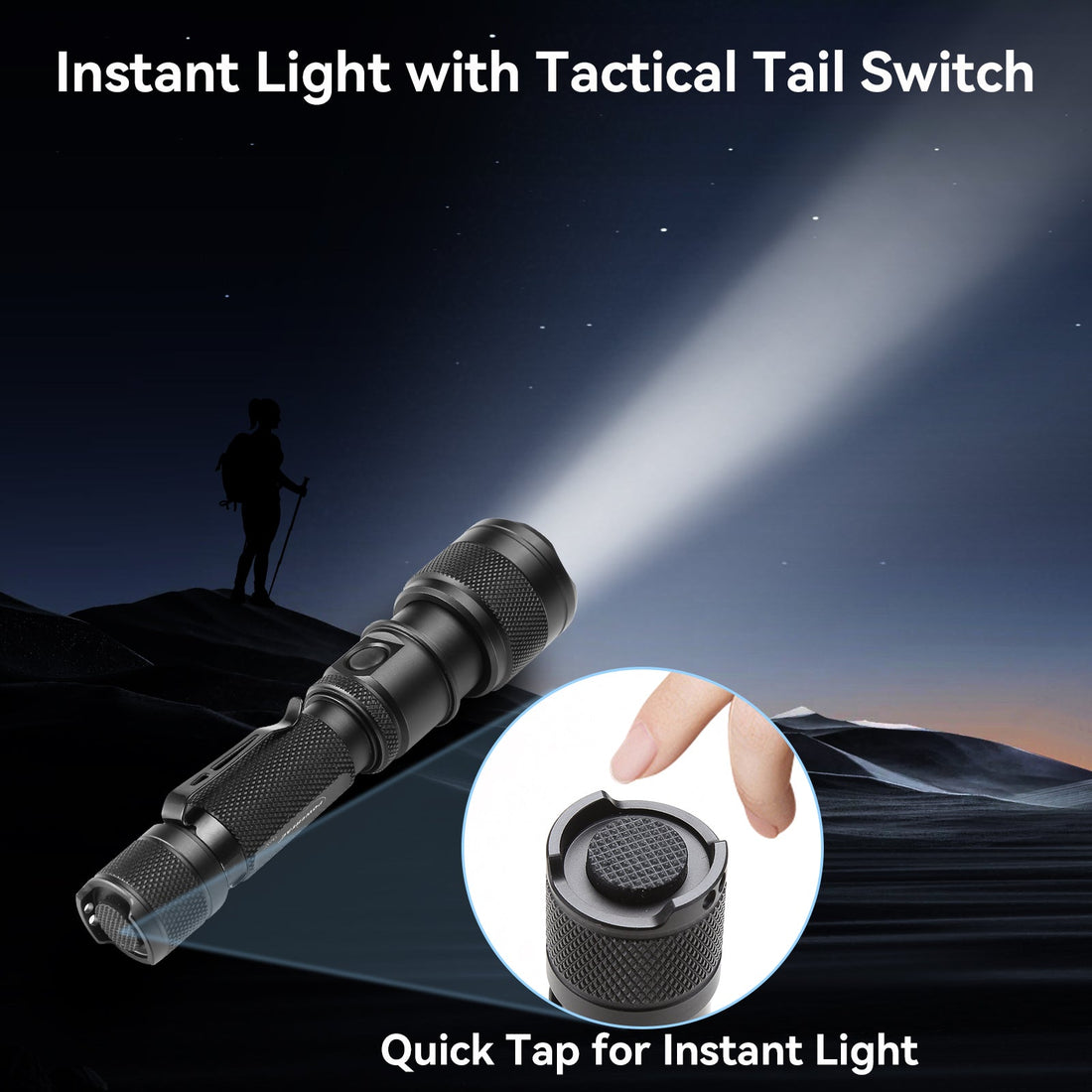 1200LM Zoom Hunting Flashlight 700M Range Gun Bike Mount