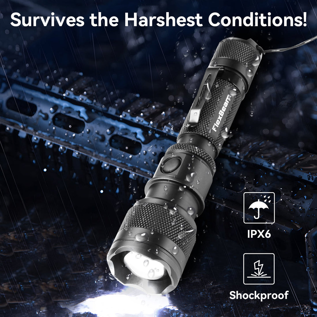 1200LM Zoom Hunting Flashlight 700M Range Gun Bike Mount