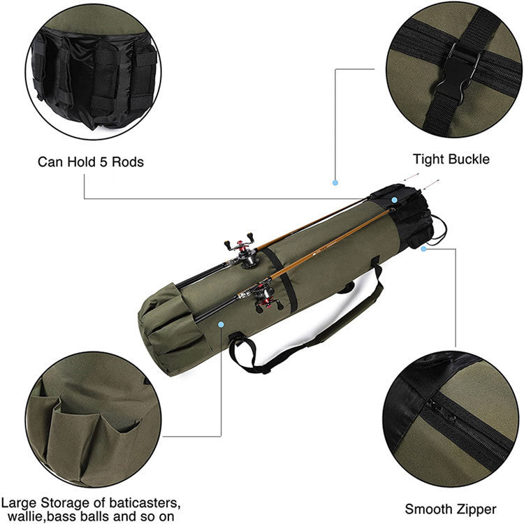 Cylinder Fishing Rod Bag Multifunctional Outdoor Storage Gear Case