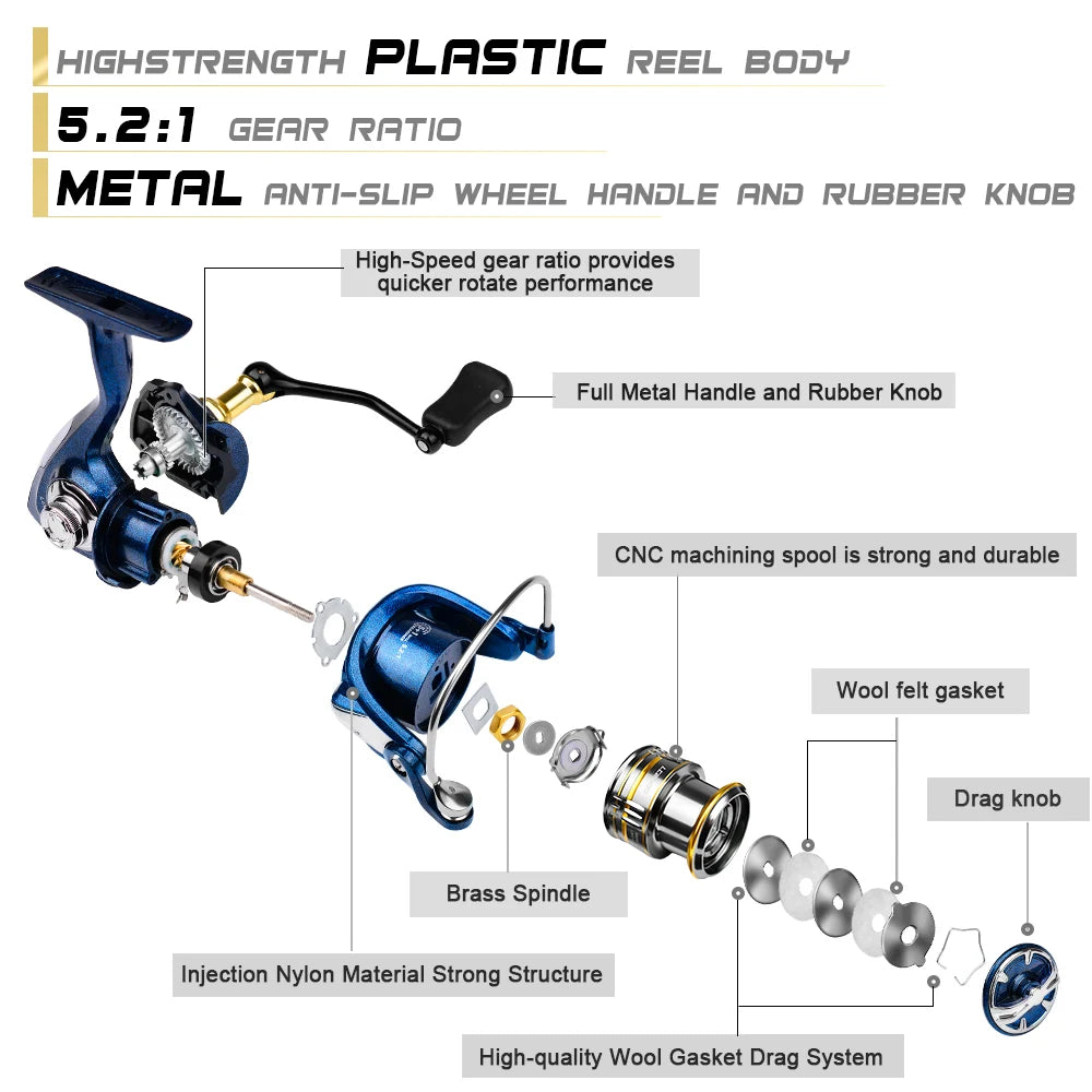 Metal Spinning Reel 5.2:1 High Speed Sea Fishing Gear