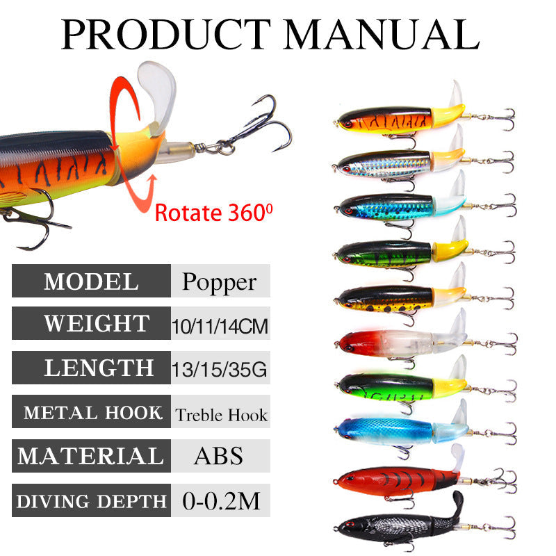 Luya Propeller Bait 15g 11cm Floating Pencil Fishing Lure