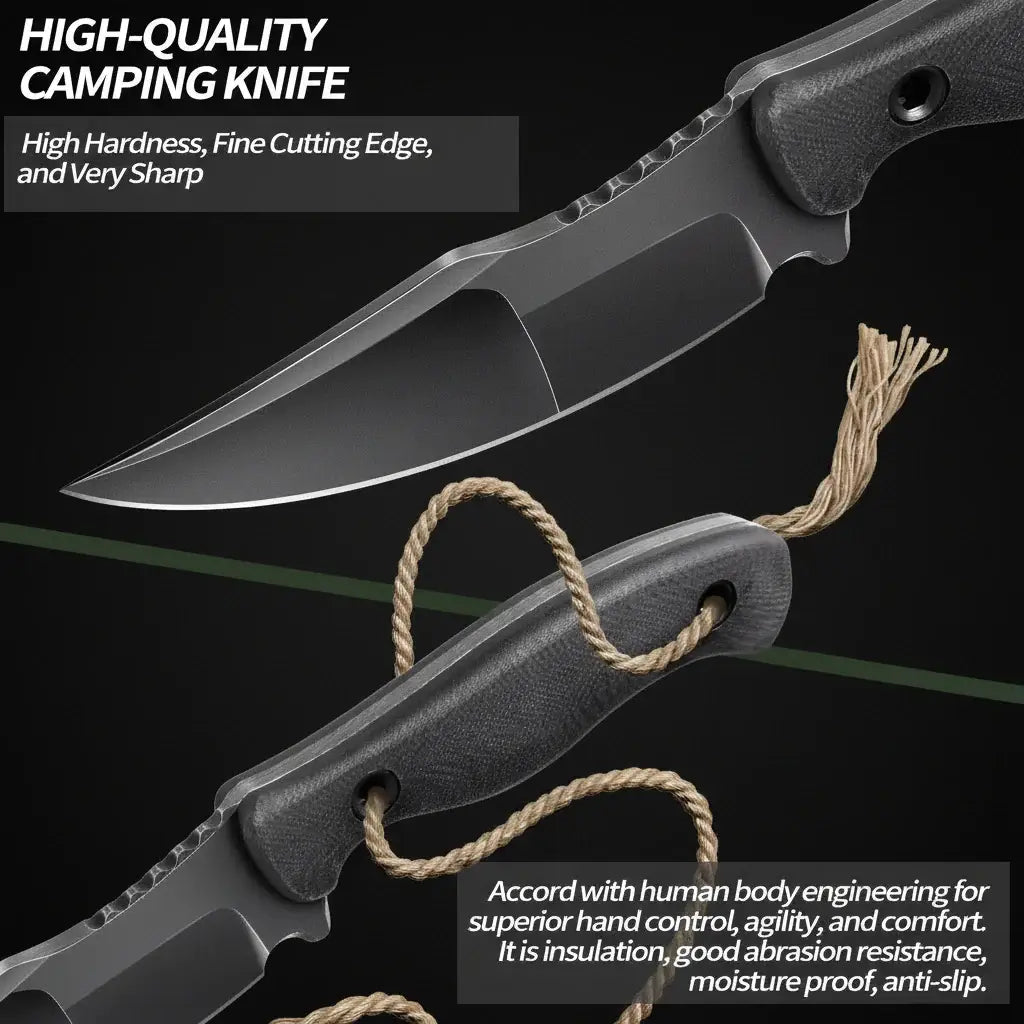 Fixed Blade Hunting Knife for Camping & Survival Super Sharp