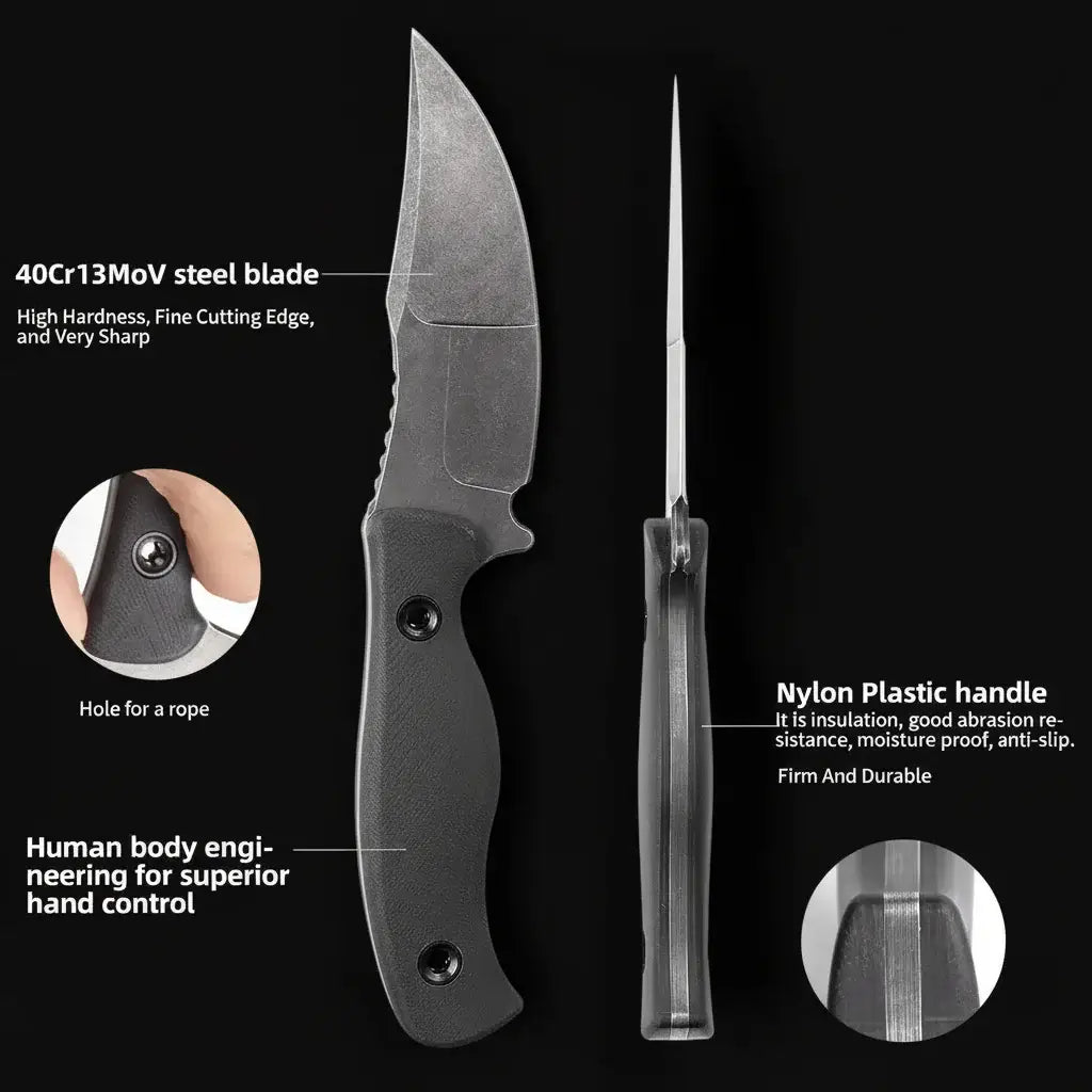 Fixed Blade Hunting Knife for Camping & Survival Super Sharp