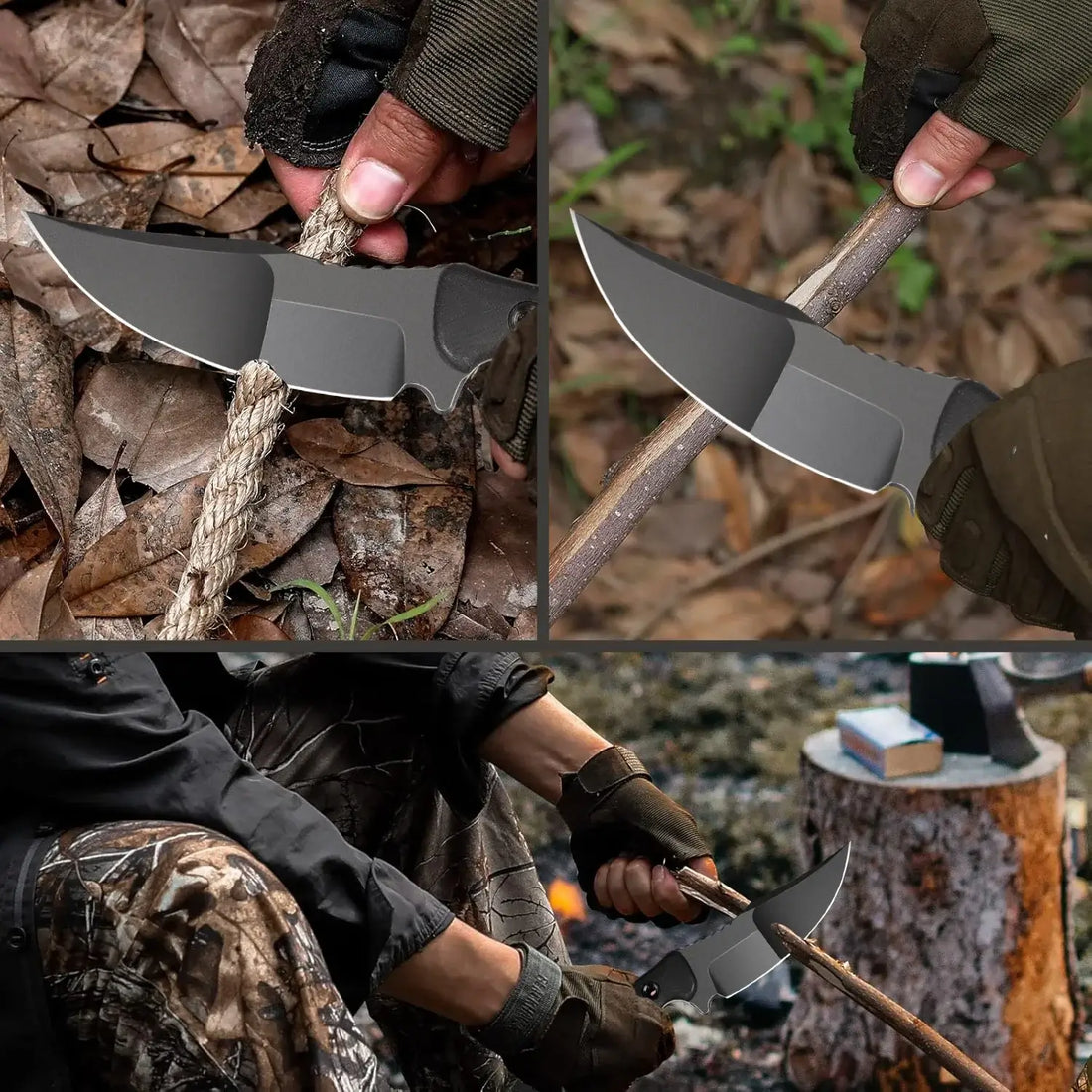 Fixed Blade Hunting Knife for Camping & Survival Super Sharp