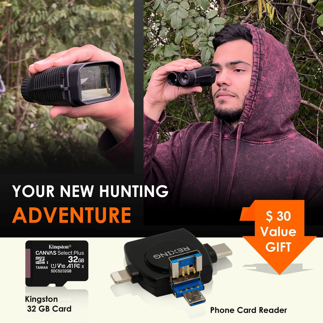B1 Mini 1080p Night Vision Digital Binoculars Infrared Travel