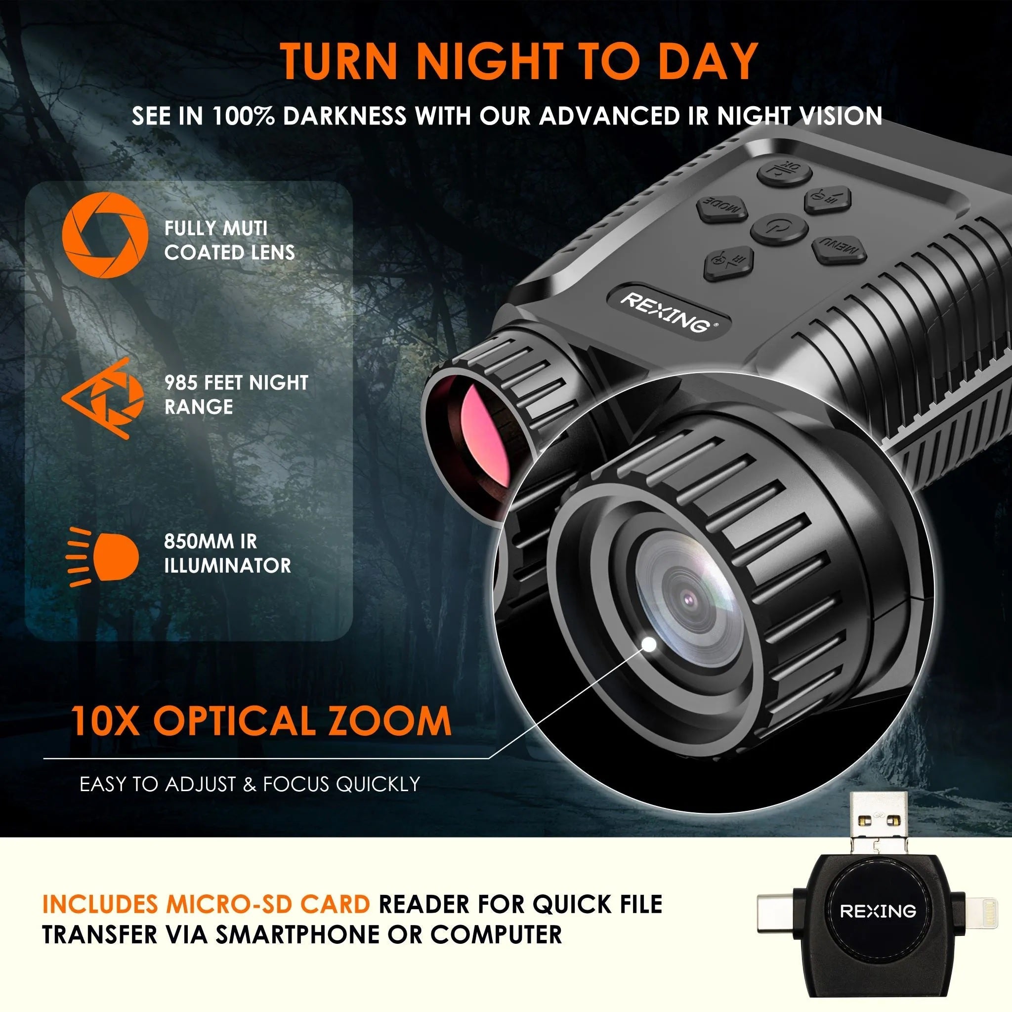 B1 Mini 1080p Night Vision Digital Binoculars Infrared Travel