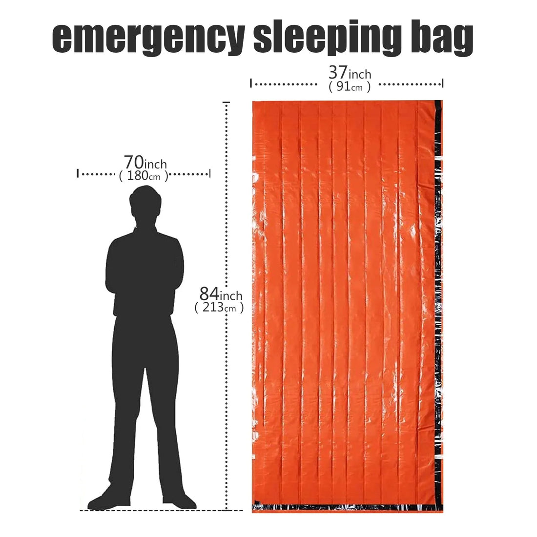Portable Waterproof Survival Sleeping Bag Mylar Thermal Outdoor Emergency