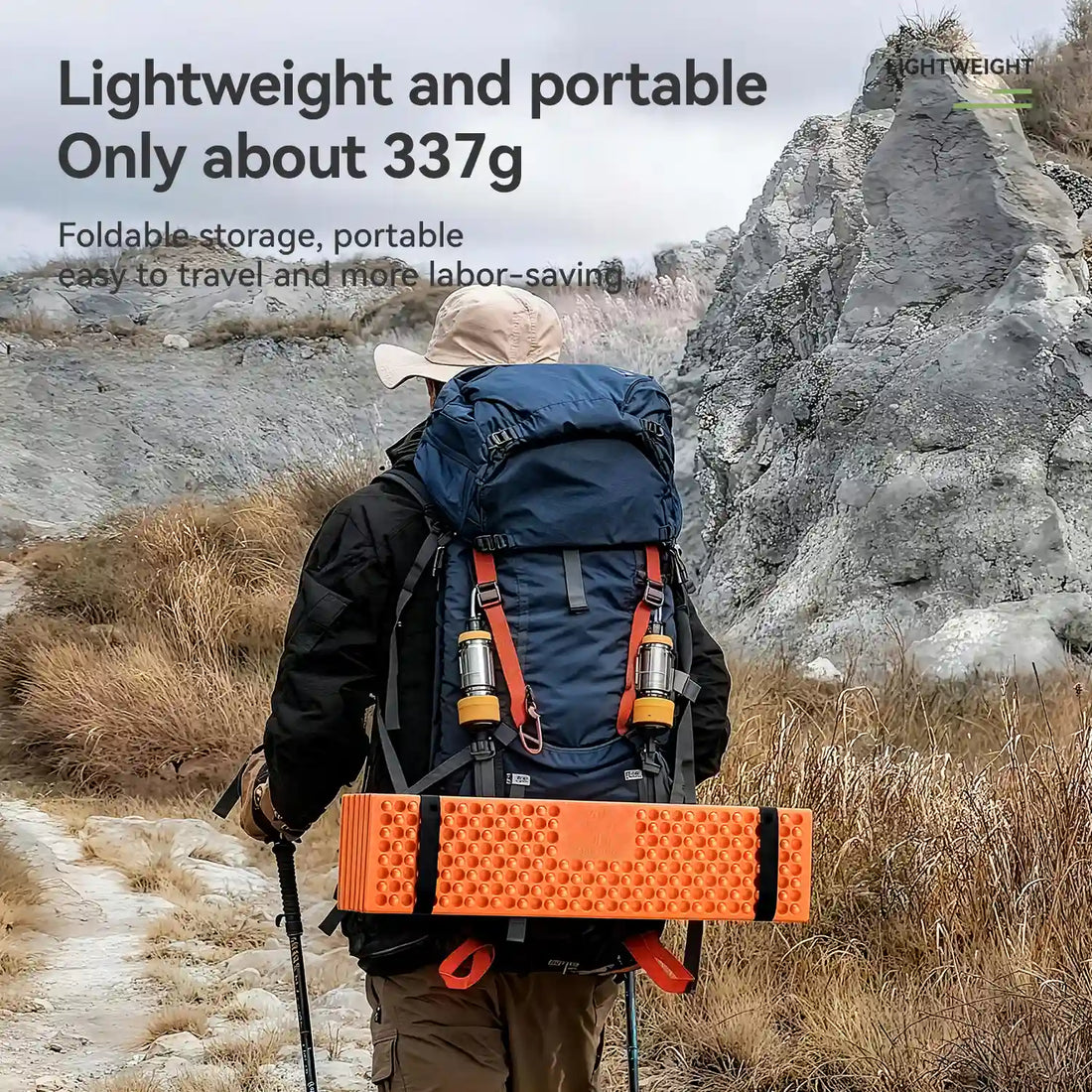 Ultralight Folding Sleeping Pad Waterproof R-Value 1.8 for Camping & Hiking