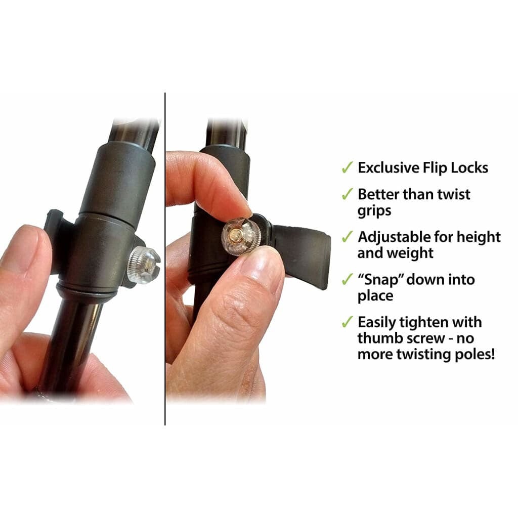 Travel Folding Hiking Walking Poles Adjustable Rubber Feet Bag