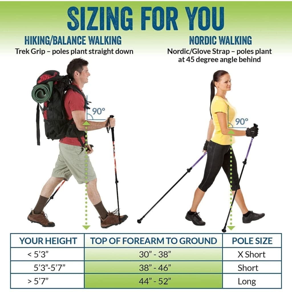 Travel Folding Hiking Walking Poles Adjustable Rubber Feet Bag